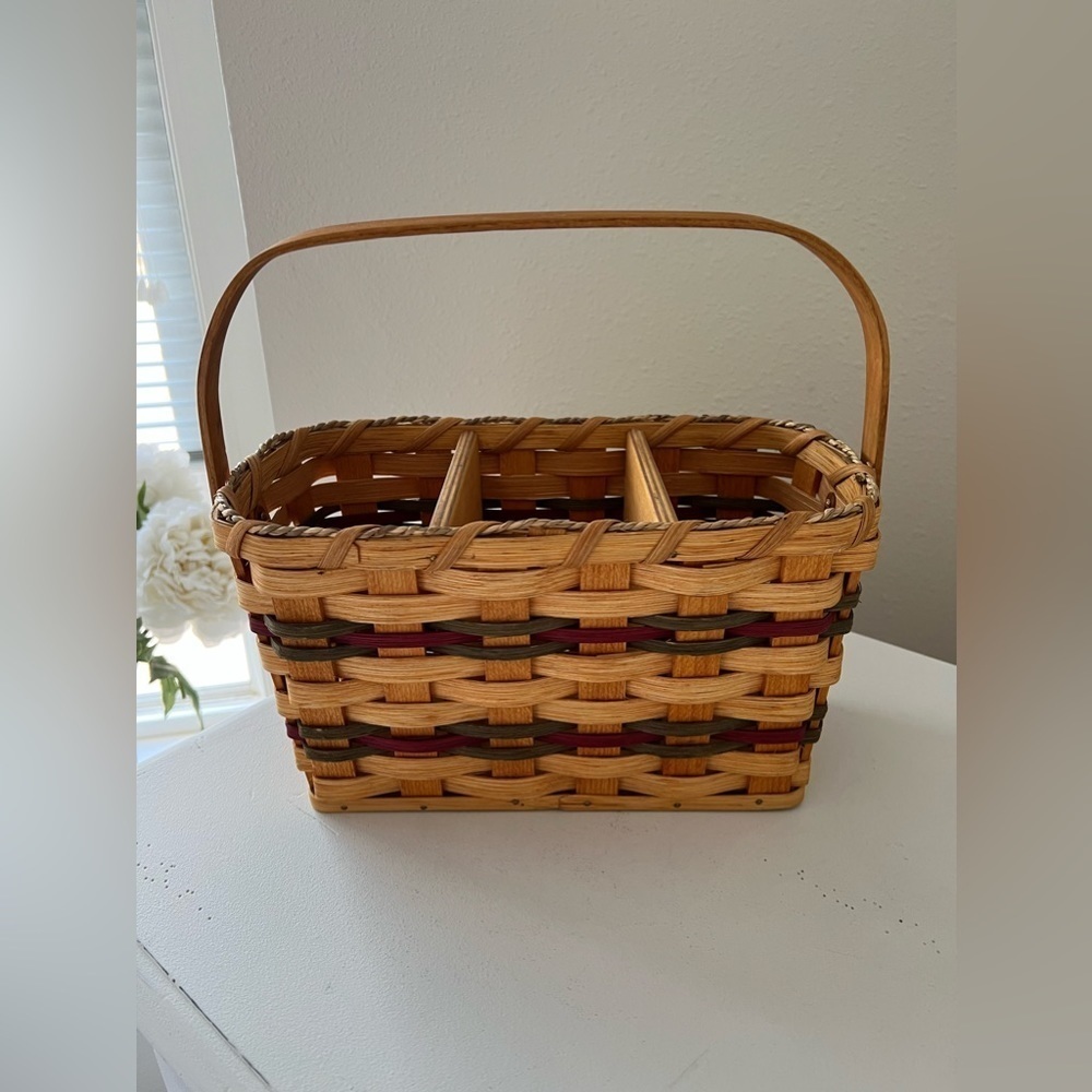 Amish Silverware Organizer Storage Basket | Yoder Family WI